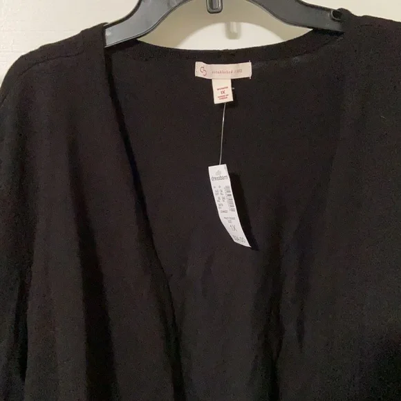 Dress Barn Black sweater with lace trim bottom size 1X new with tags - Picture 4 of 9